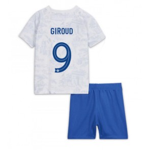 Frankrike Olivier Giroud #9 Bortaställ Barn VM 2022 Kortärmad (+ Korta byxor)
